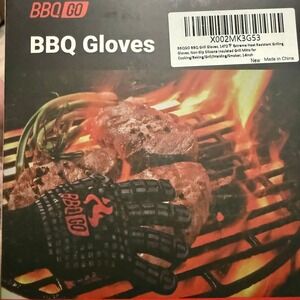 BBQGO Extreme Heat Resistant BBQ Grill Gloves 1472°F Silicone Non-Slip 14-Inch